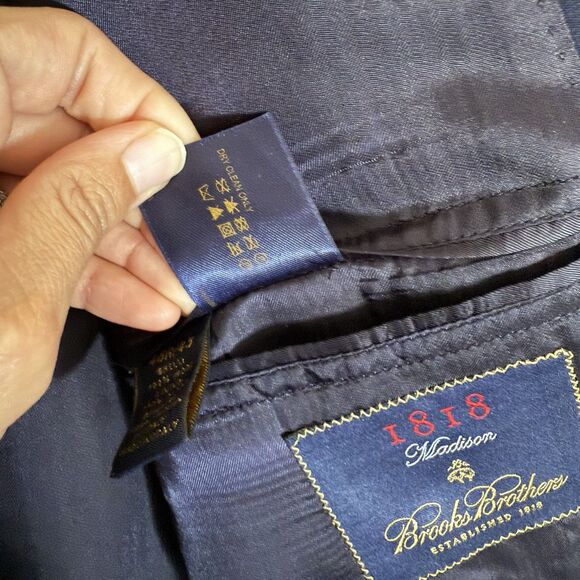 Brooks Brothers Wool Blazer 48R Blue Mens Madison 1818 Estrato Trabaldo Togna - Picture 14 of 14